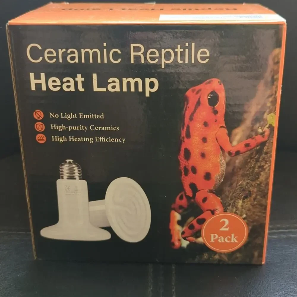 Ceramic Reptile No Light Emmited Heat Lamp High Heat Basking Bulb 2 Pack
